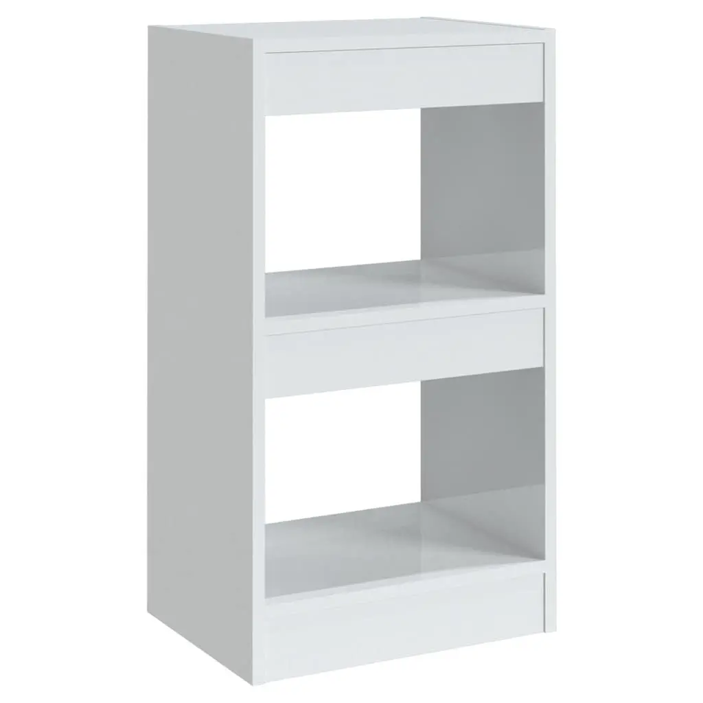 Book Cabinet Room Divider Storage Shelf 40 x 30 x 72 cm High Gloss White