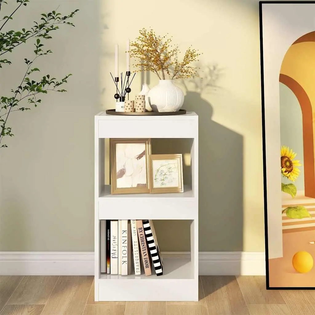 Book Cabinet Room Divider Storage Shelf 40 x 30 x 72 cm High Gloss White