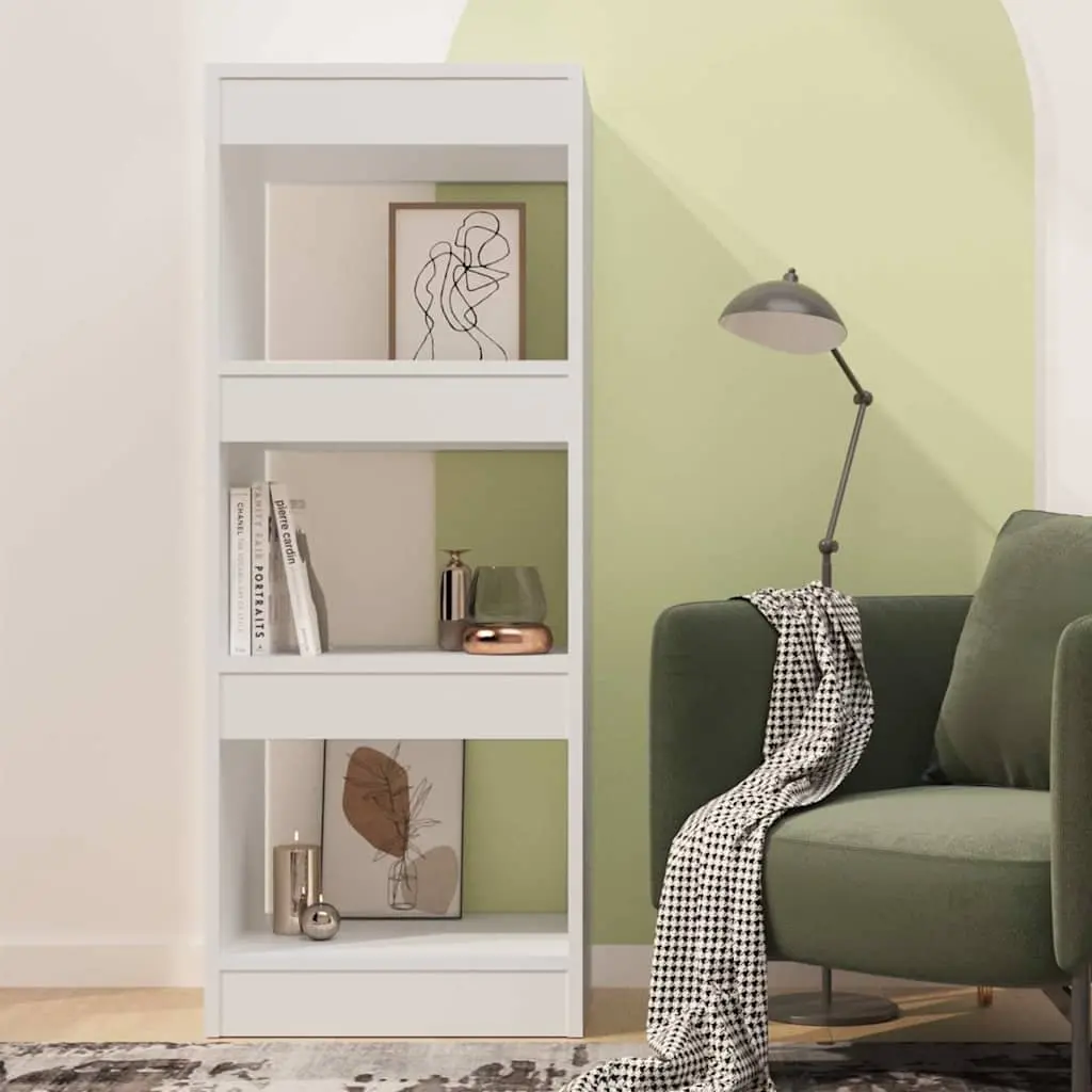 Book Cabinet Room Divider Storage Organiser 40 x 30 x 103 cm White Engineered Wood