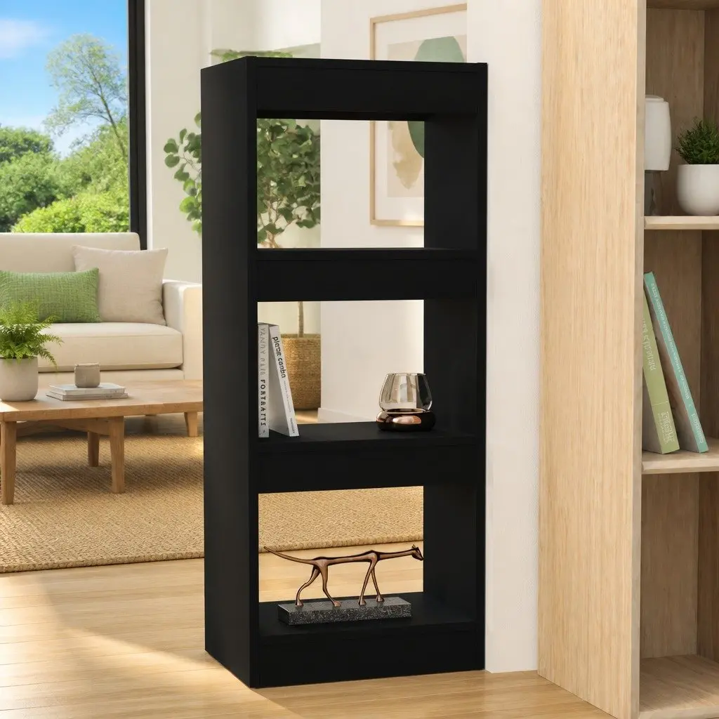 Black Book Cabinet Room Divider with Ample Storage 40x30x103cm