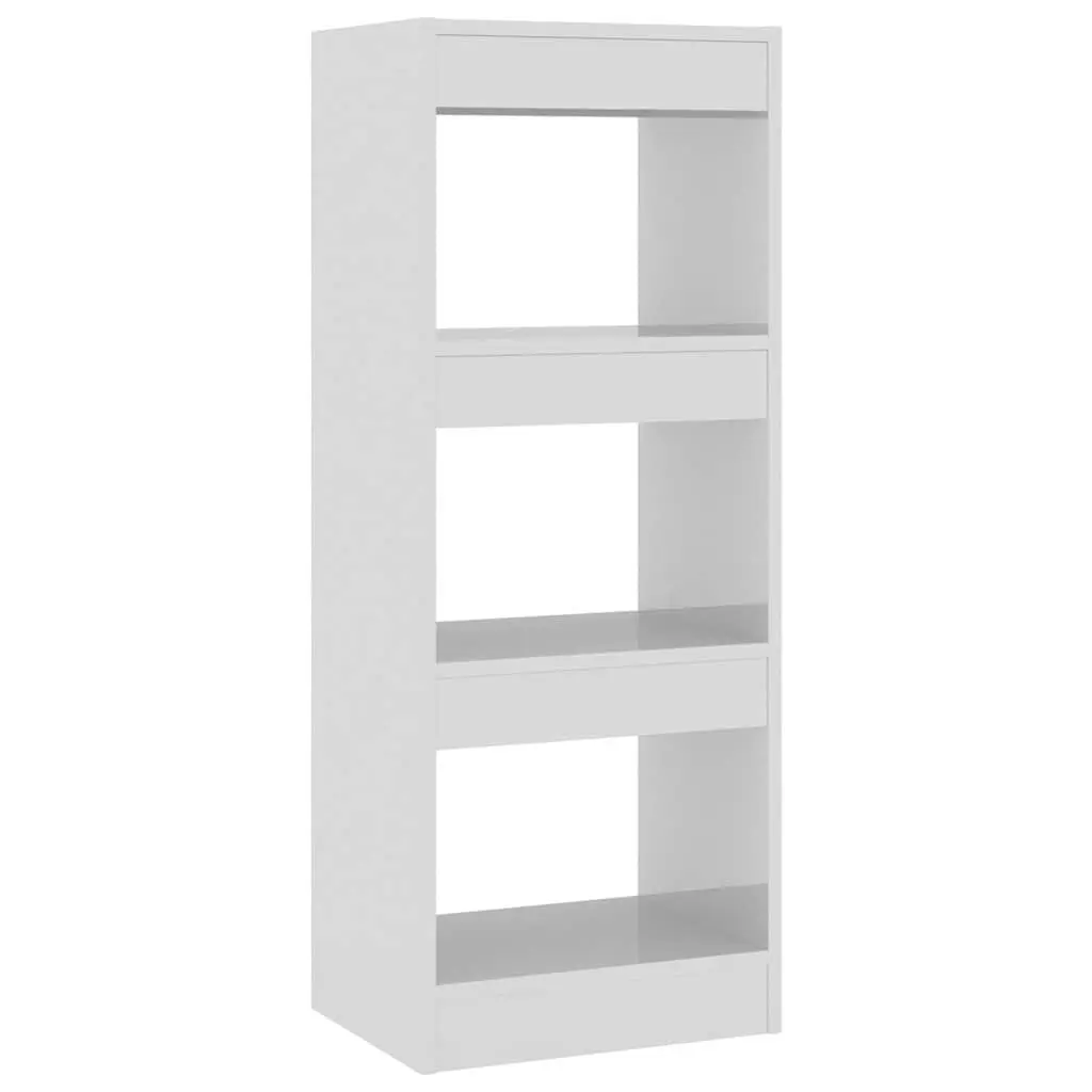 Book Cabinet Room Divider Storage Unit 40 x 30 x 103 cm White High Gloss