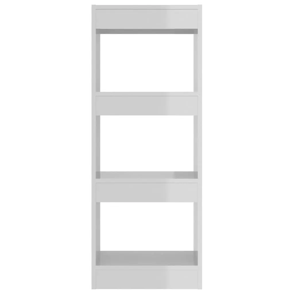 Book Cabinet Room Divider Storage Unit 40 x 30 x 103 cm White High Gloss