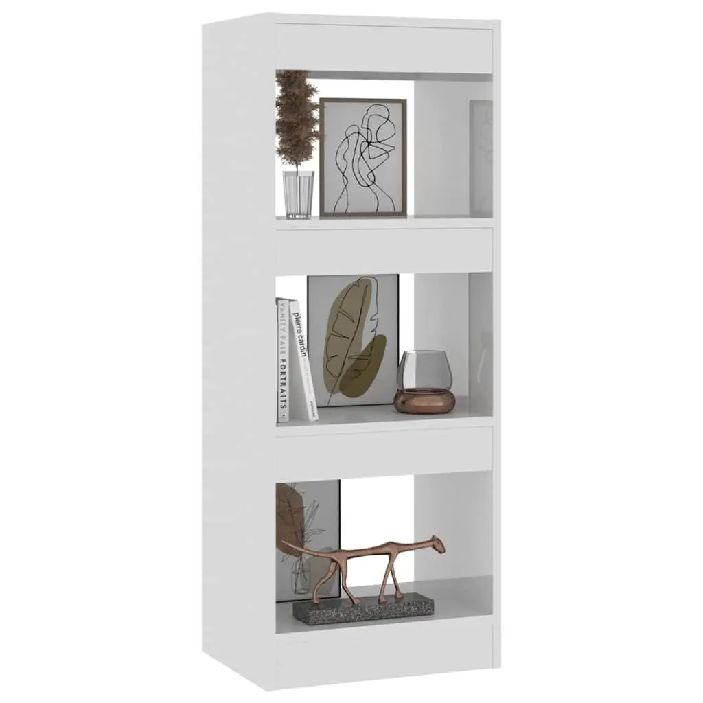 Book Cabinet Room Divider Storage Unit 40 x 30 x 103 cm White High Gloss
