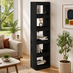 Book Cabinet Room Divider Black Bookshelf Storage Organiser Hallway Living Space