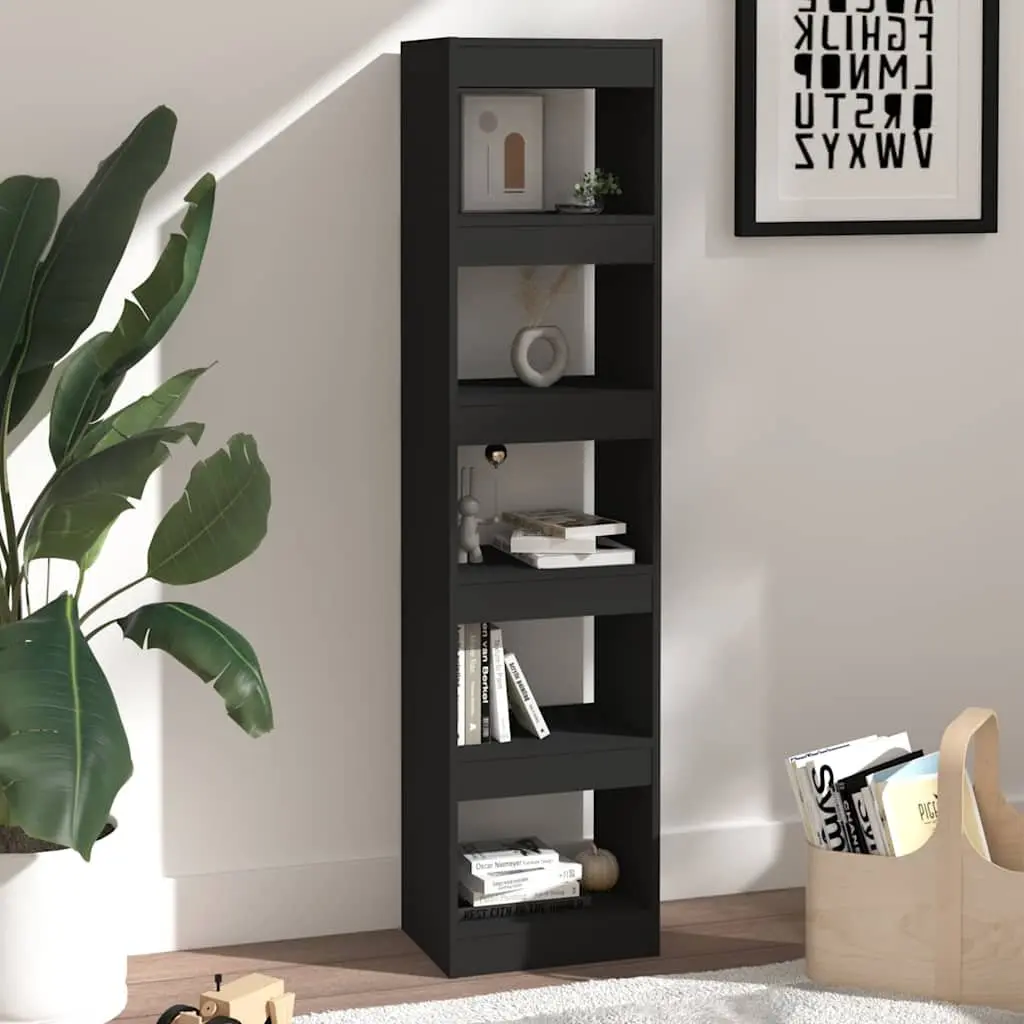 Book Cabinet Room Divider Black Bookshelf Storage Organiser Hallway Living Space