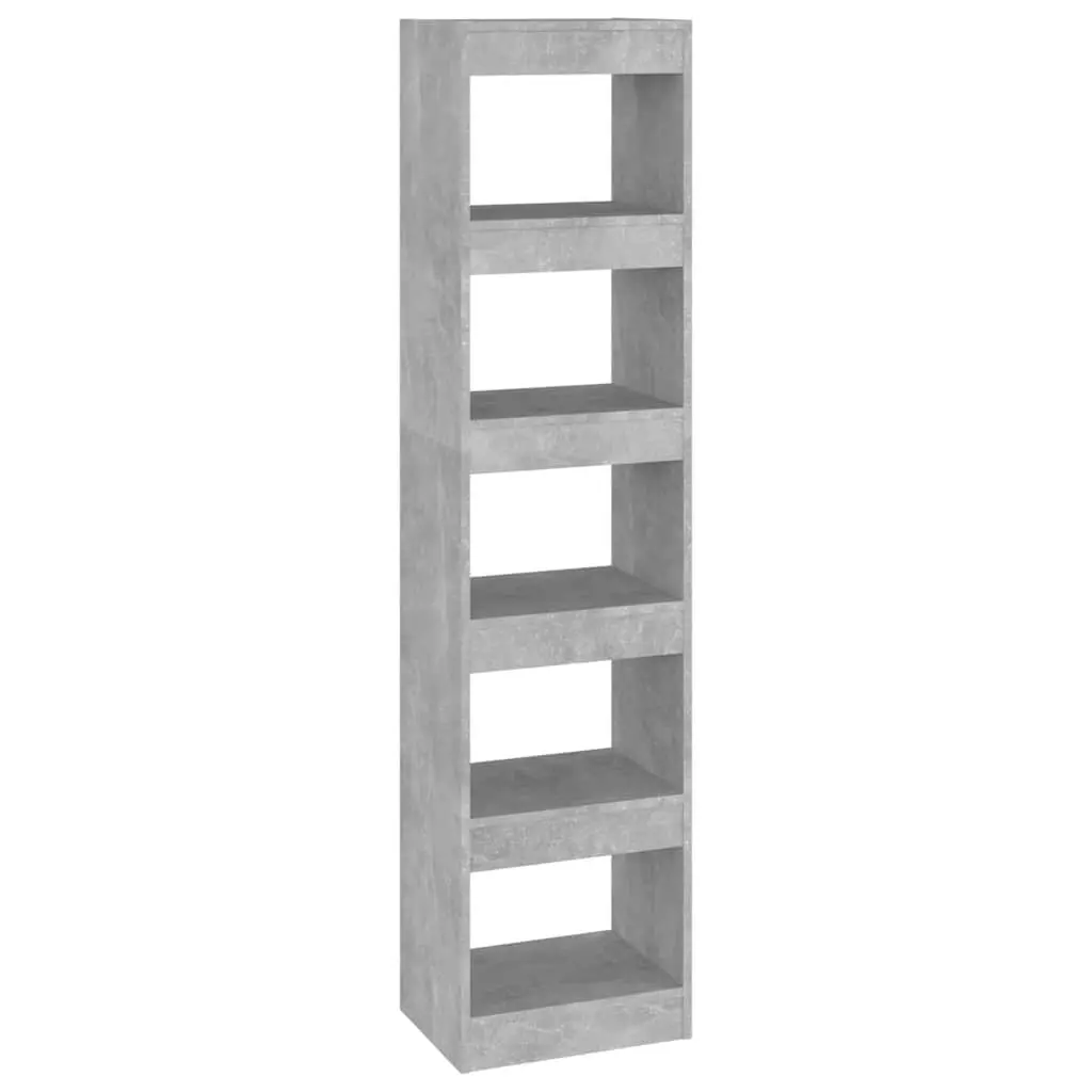 Bookcase Room Divider Storage Shelf Grey 40 x 30 x 166 cm