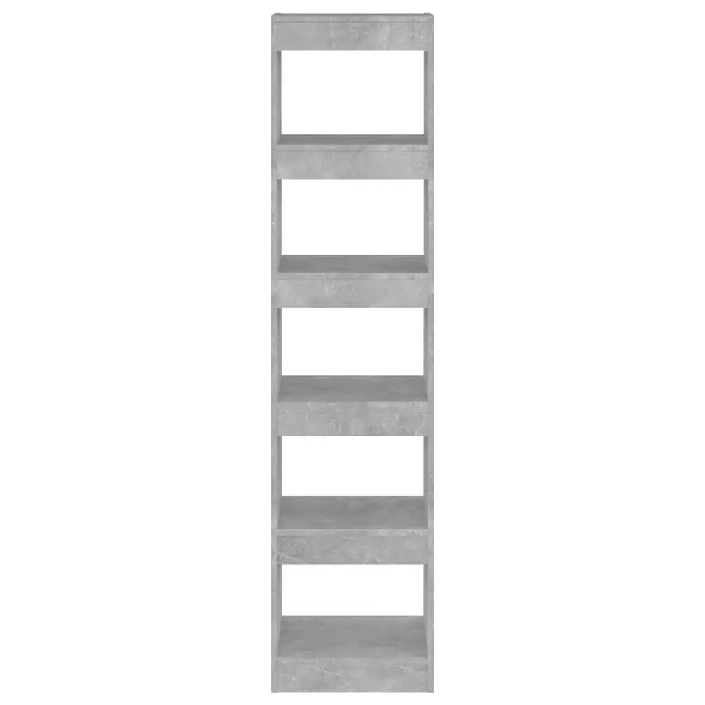 Bookcase Room Divider Storage Shelf Grey 40 x 30 x 166 cm