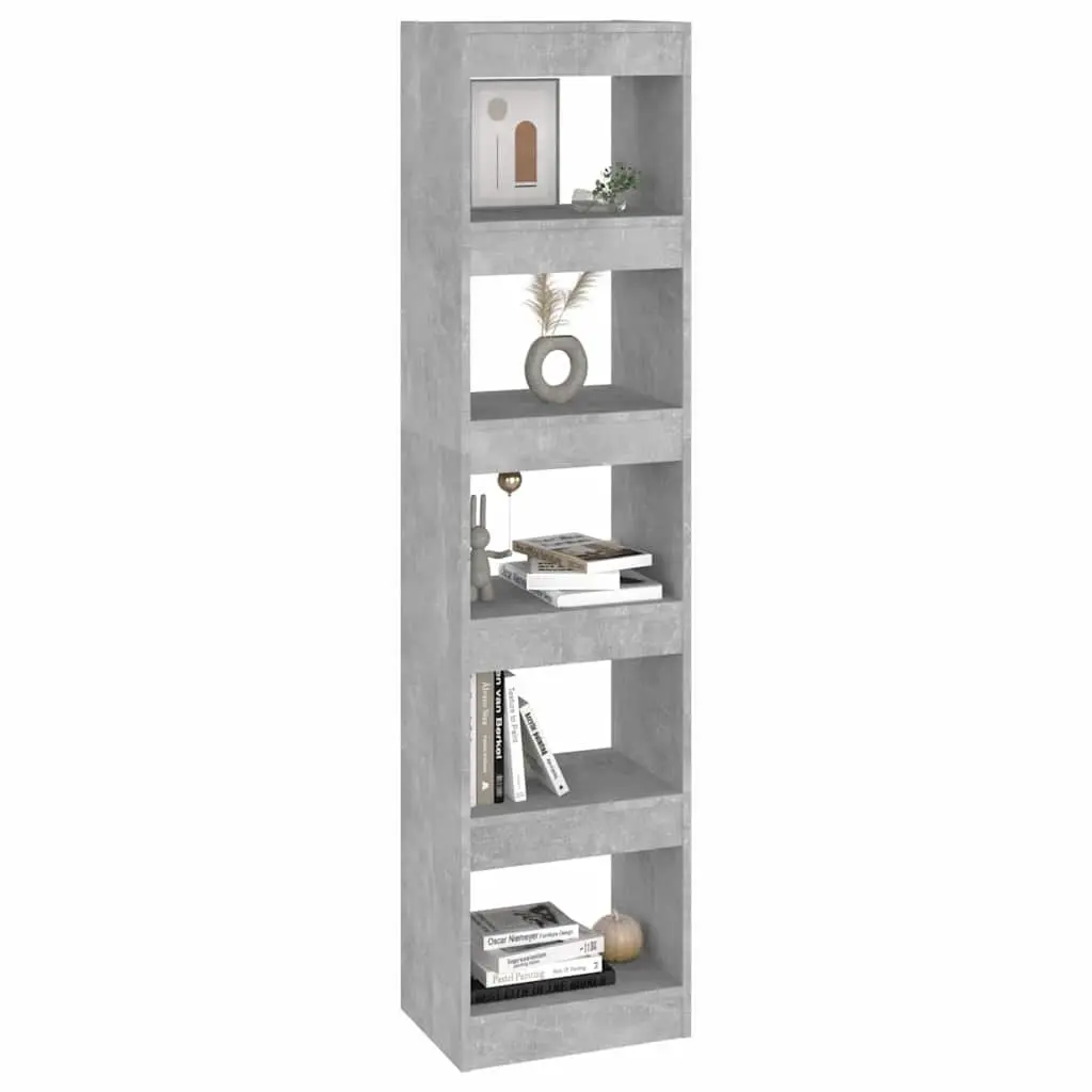Bookcase Room Divider Storage Shelf Grey 40 x 30 x 166 cm