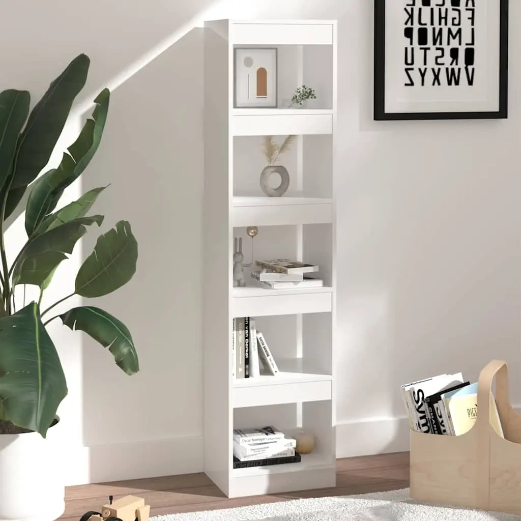 Book Cabinet Room Divider High Gloss White Bookshelf Storage Shelving Unit