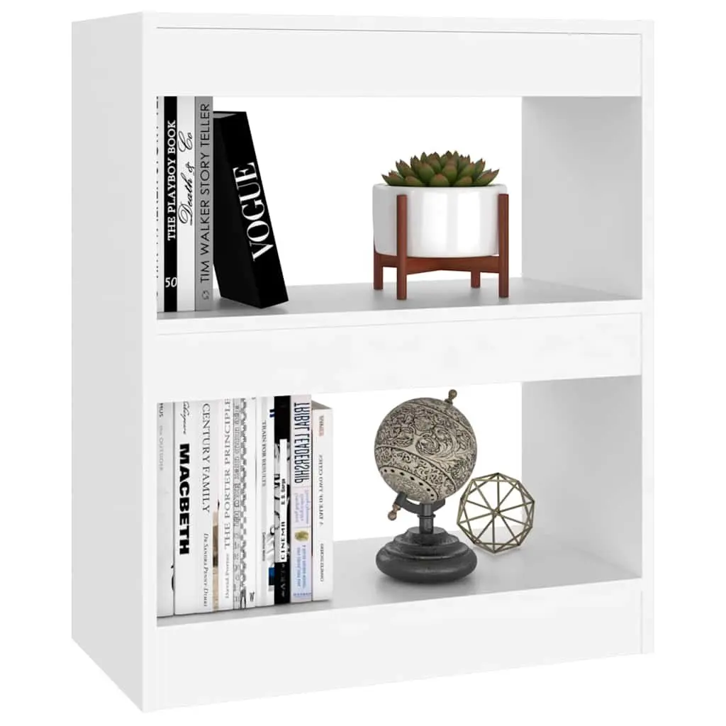 Bookcase Storage Unit Room Divider White 60cm x 30cm x 72cm