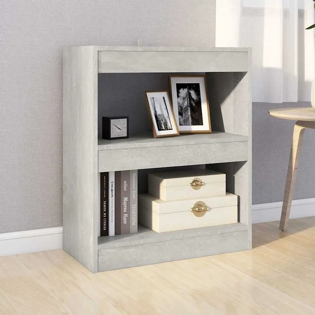 Book Cabinet Storage Shelf Room Divider 60W x 30D x 72H cm Grey
