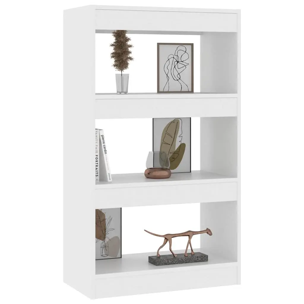 Book Cabinet Room Divider Storage Organiser 60 x 30 x 103 cm White Wooden Shelving Unit