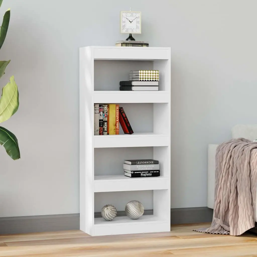 Book Cabinet Room Divider White 60x30x135 cm Engineered Wood Bookshelf Storage