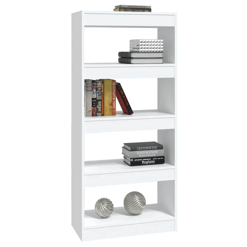 Book Cabinet Room Divider White 60x30x135 cm Engineered Wood Bookshelf Storage