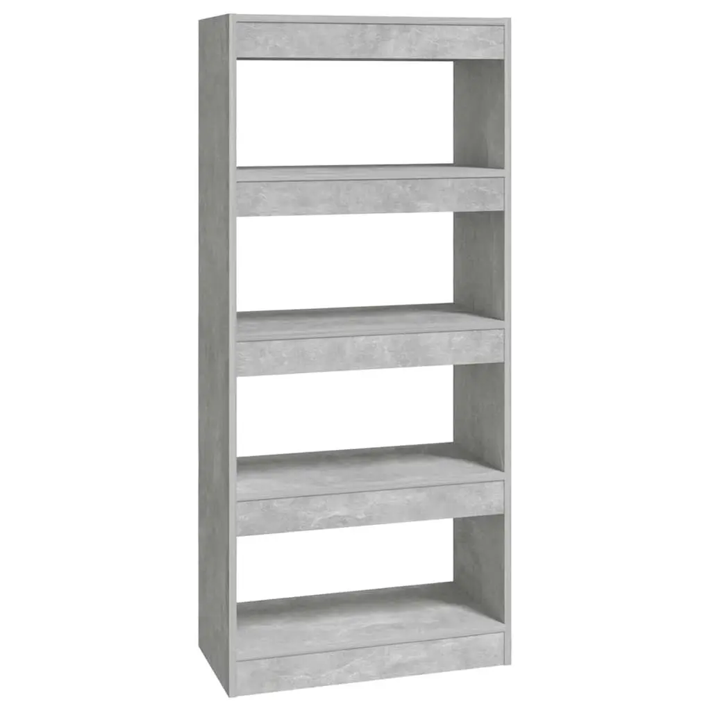 Book Cabinet Room Divider Grey Engineered Wood Shelving Storage Bookcase Display