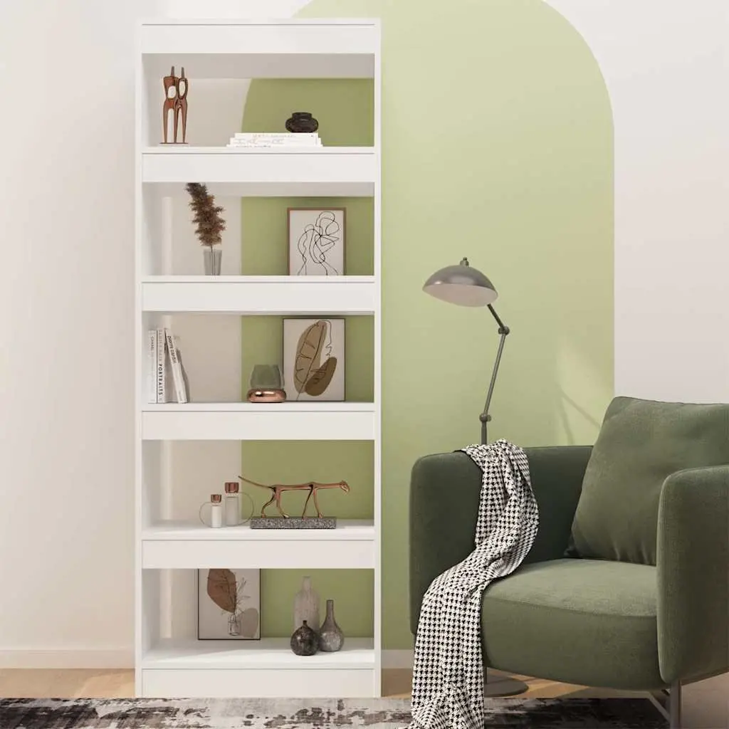 Book Cabinet Room Divider Storage 60x30x166 cm White Engineered Wood