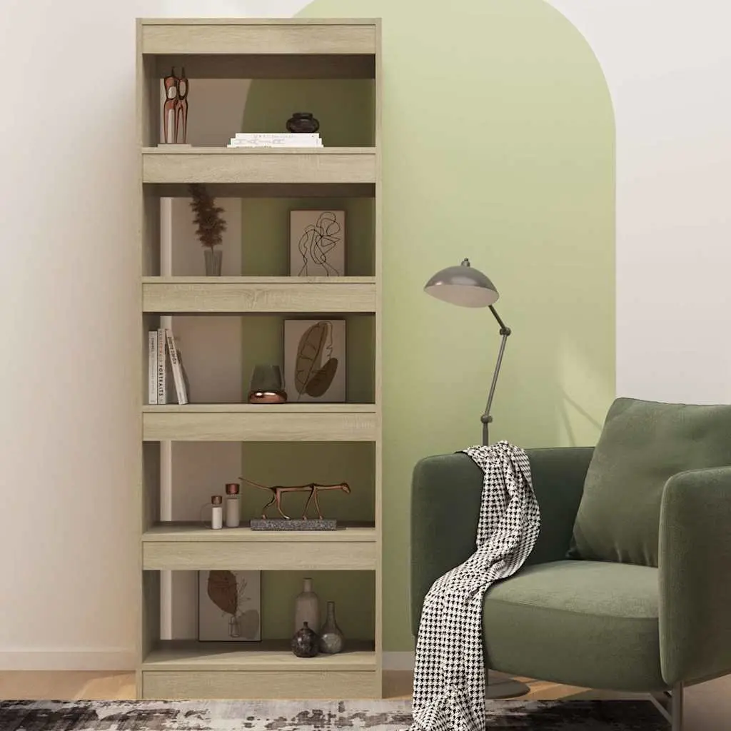 Book Cabinet Room Divider Storage Shelf 60x30x166 cm Brown Engineered Wood