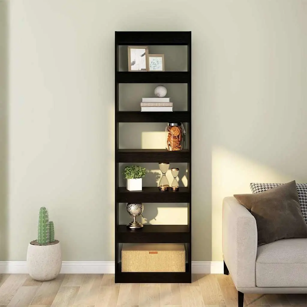 Black Wooden Book Cabinet Room Divider Shelving Unit Storage Organiser