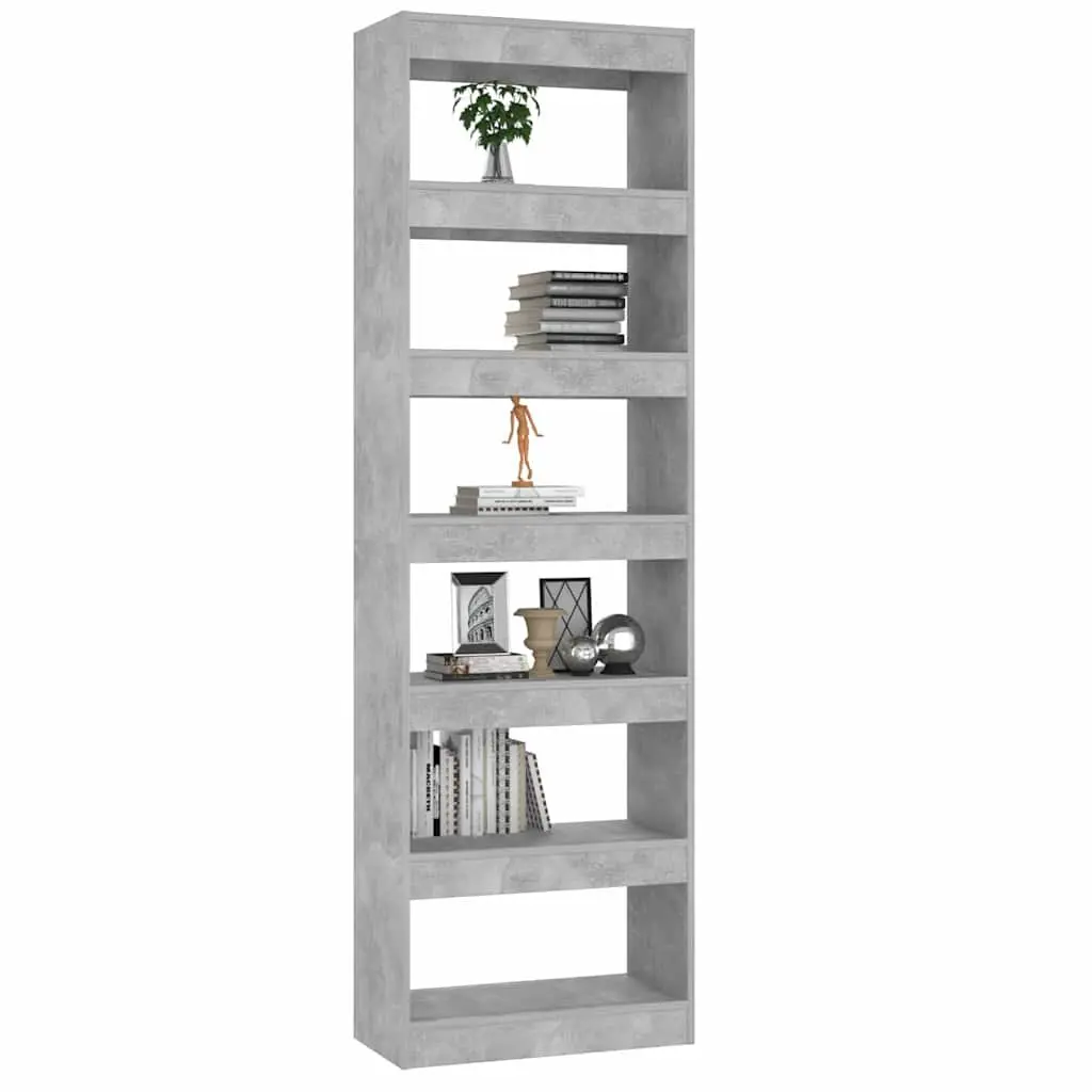 Storage Unit Room Divider Grey Book Cabinet 60x30x198cm