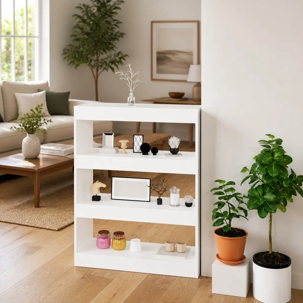 White Book Cabinet with Ample Storage