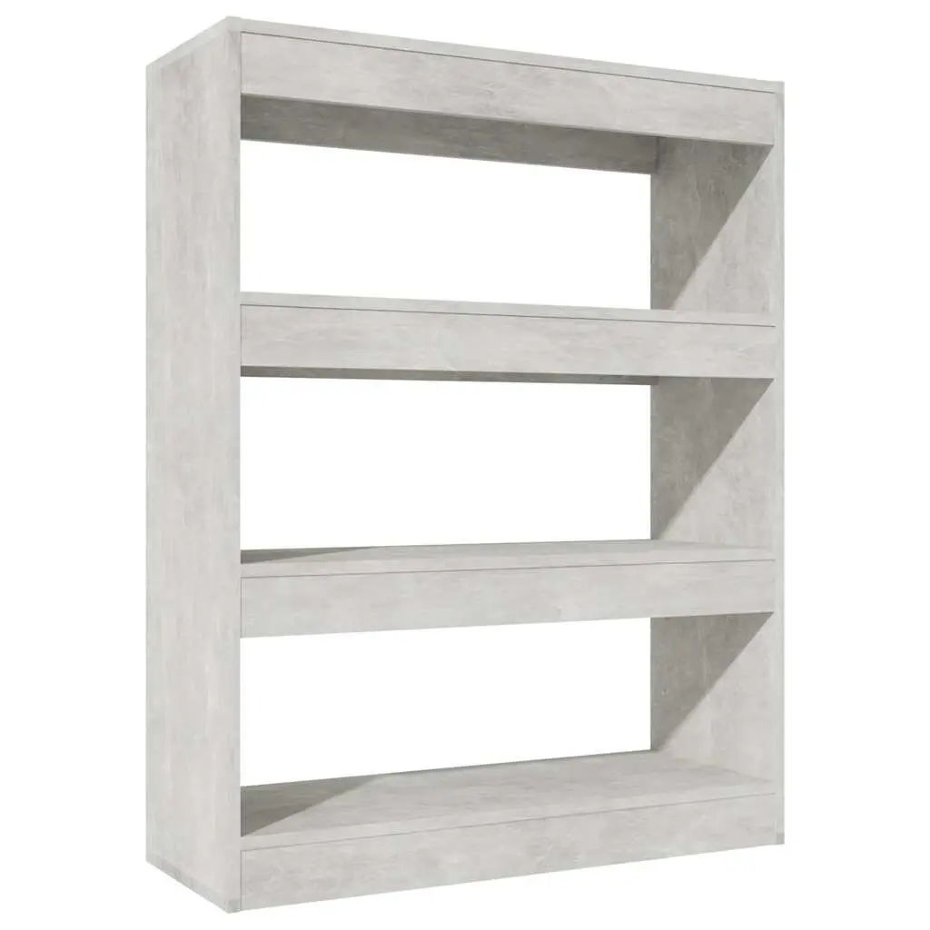 Book Cabinet Storage Organizer Room Divider Grey Engineered Wood Shelving Unit