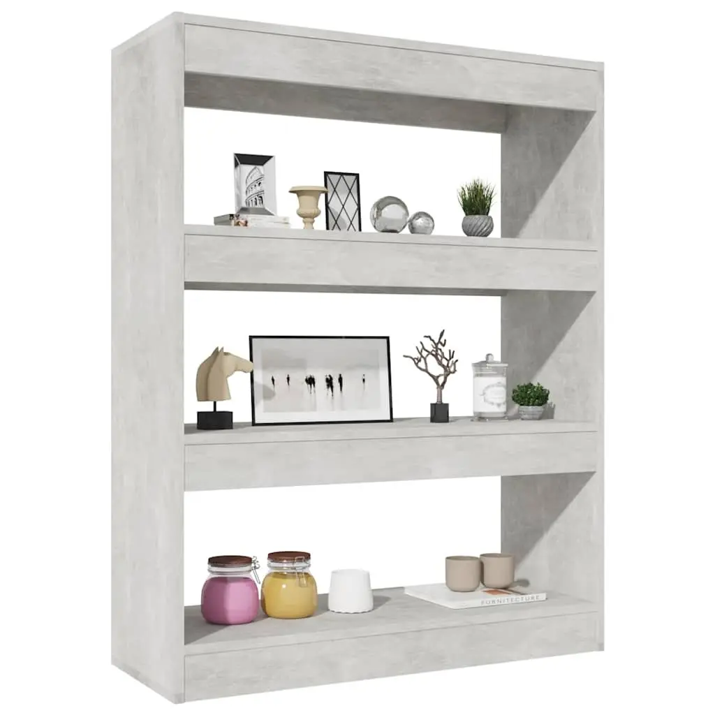 Book Cabinet Storage Organizer Room Divider Grey Engineered Wood Shelving Unit