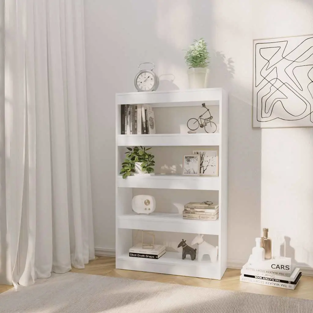 Book Cabinet Room Divider White 80x30x135cm Engineered Wood Shelving Storage