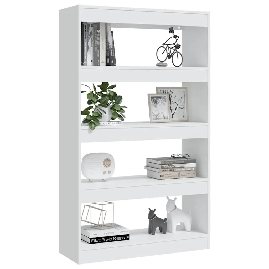 Book Cabinet Room Divider White 80x30x135cm Engineered Wood Shelving Storage