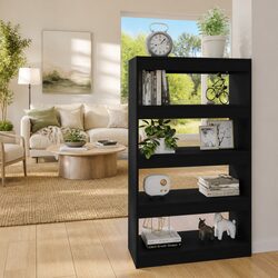 Reliable Black Wooden Book Cabinet for Everyday Use