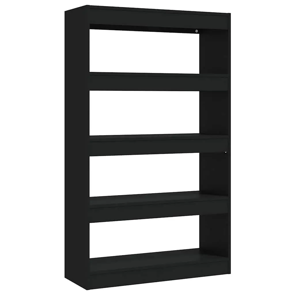 Wooden Book Cabinet Room Divider Storage Organiser 80cm x 30cm x 135cm Black