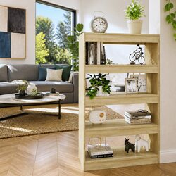 Reliable Book Cabinet and Room Divider - Brown Finish 80x30x135 cm