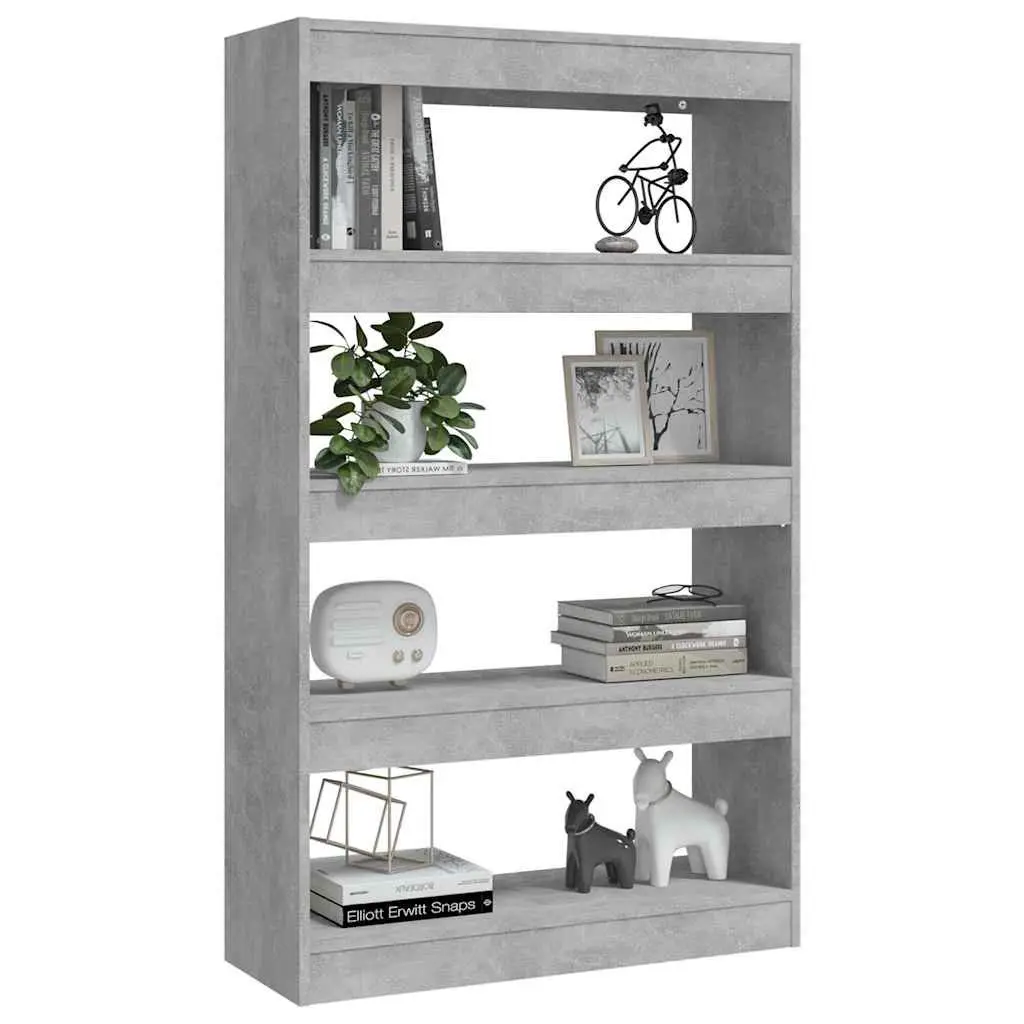 Book Cabinet Room Divider Shelving Unit Grey Engineered Wood Storage Bookshelf
