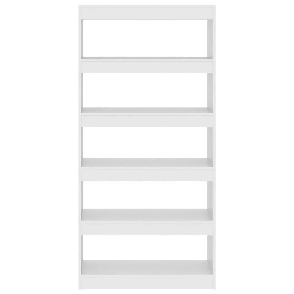 White Book Cabinet Room Divider Bookshelf Storage 80x30x166cm Engineered Wood