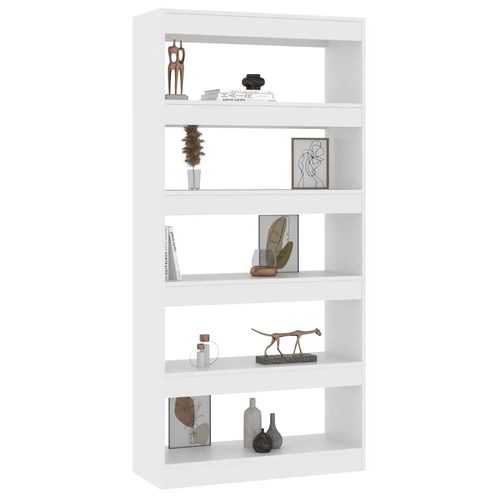 White Book Cabinet Room Divider Bookshelf Storage 80x30x166cm Engineered Wood