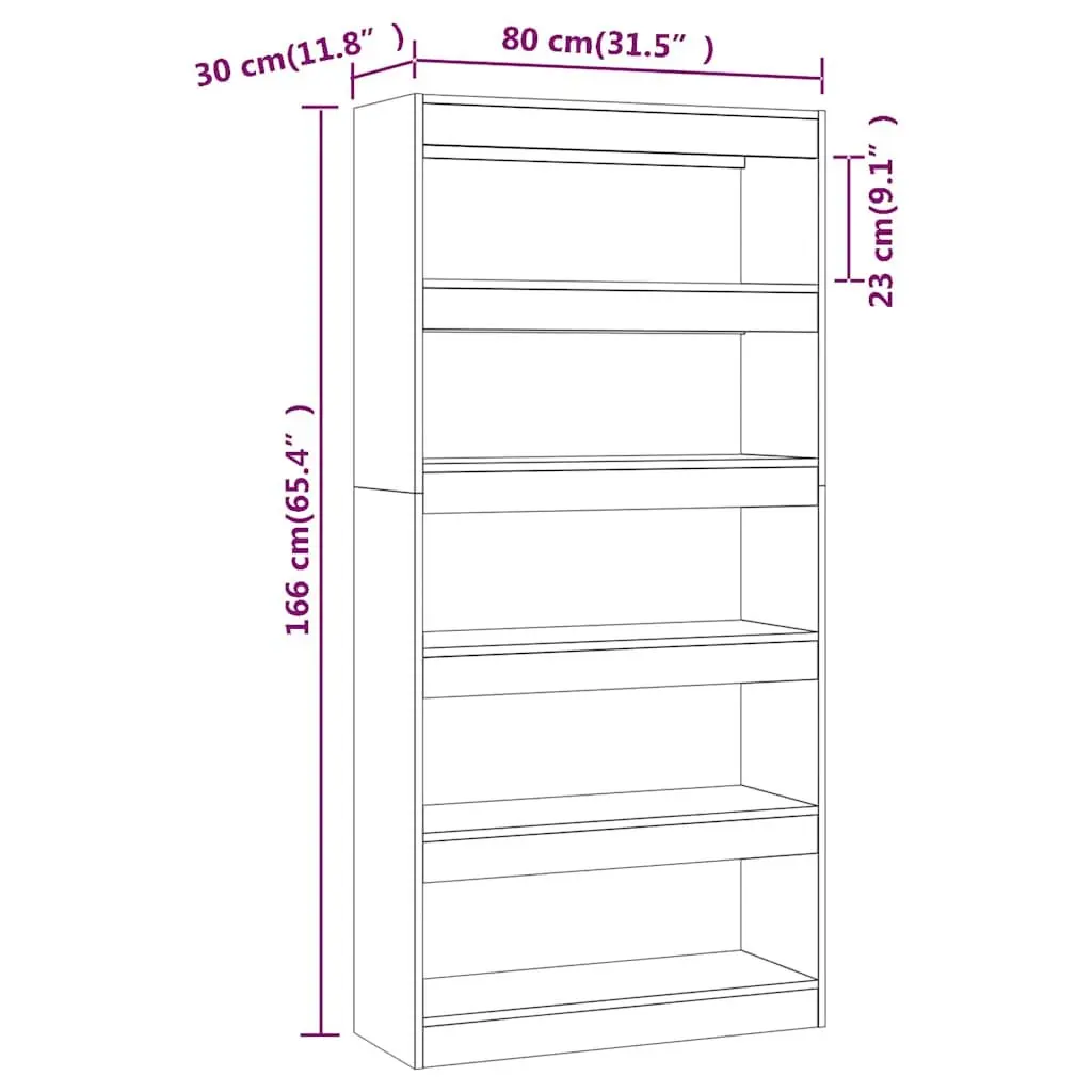 White Book Cabinet Room Divider Bookshelf Storage 80x30x166cm Engineered Wood