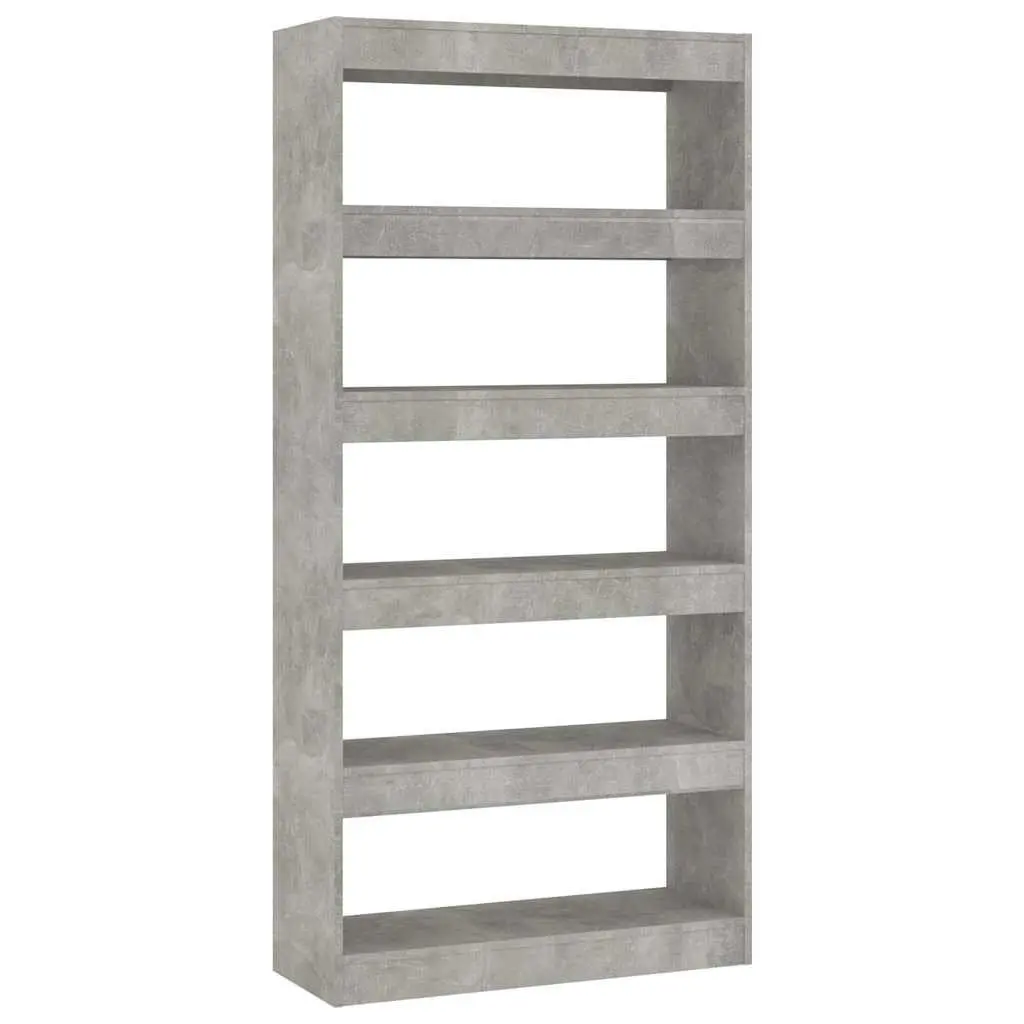 Book Cabinet Room Divider Storage Unit 80W x 30D x 166H cm Grey Engineered Wood