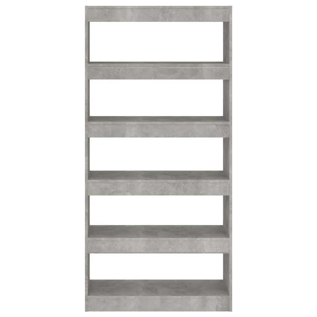 Book Cabinet Room Divider Storage Unit 80W x 30D x 166H cm Grey Engineered Wood