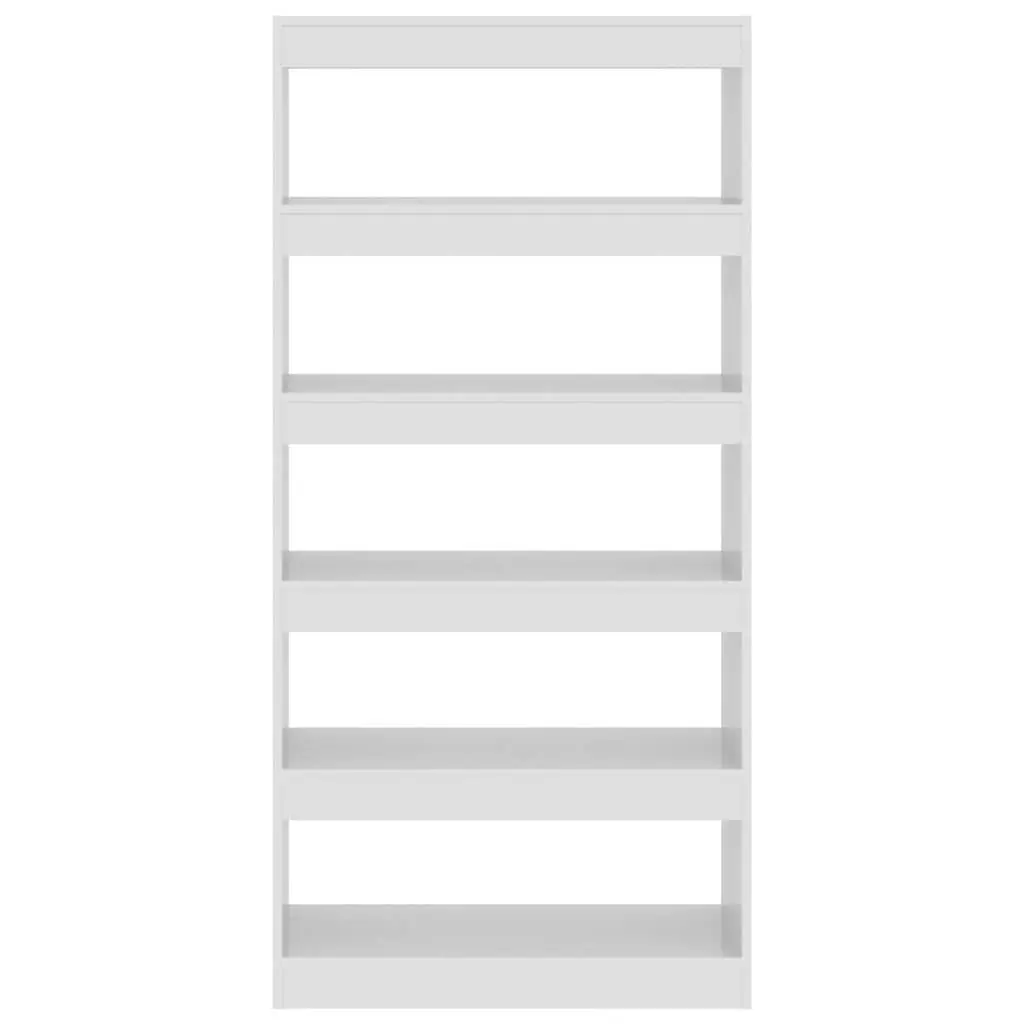 Book Cabinet Room Divider Storage Organiser 80W x 30D x 166H cm White High Gloss