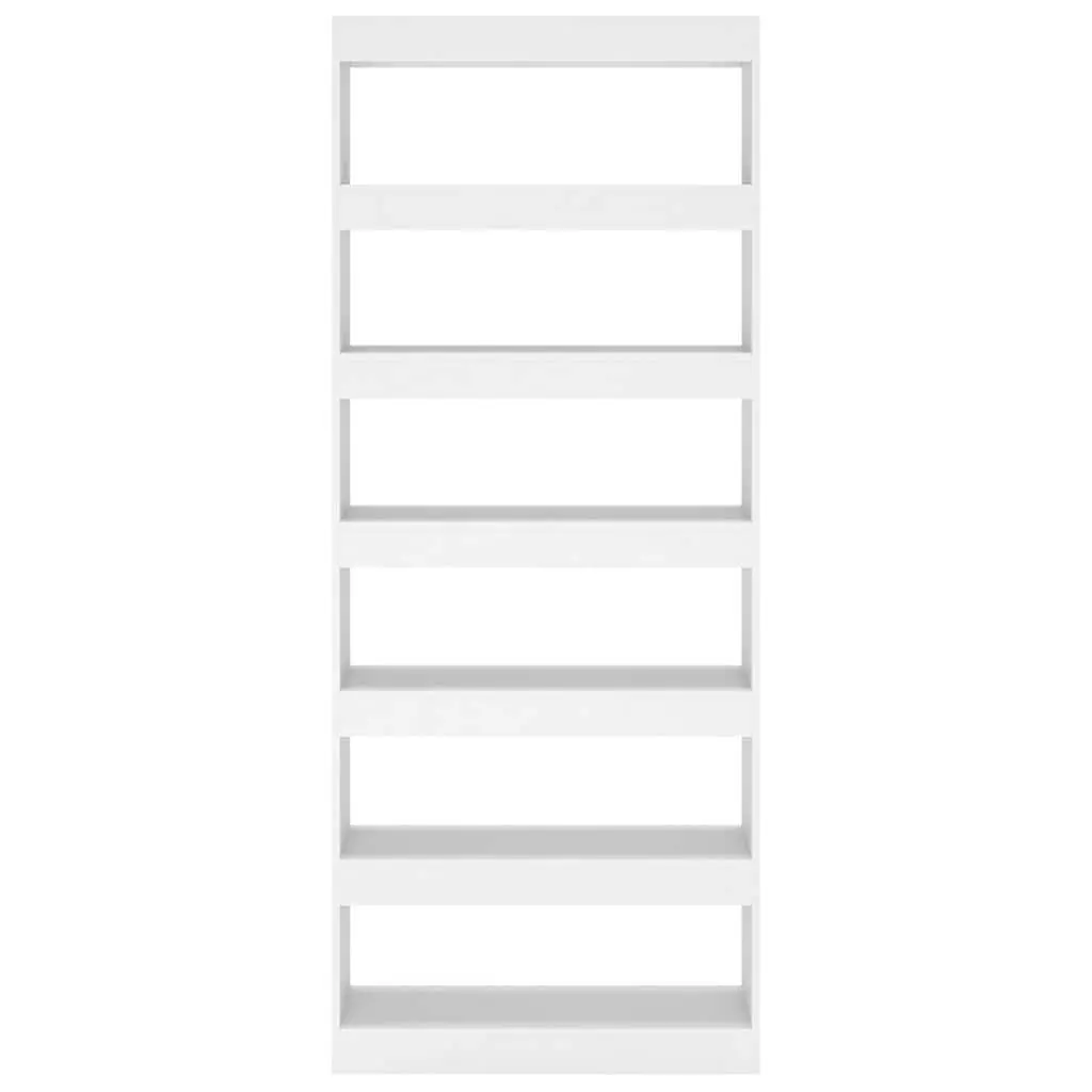 Book Cabinet Room Divider Storage 80x30x198cm White Engineered Wood