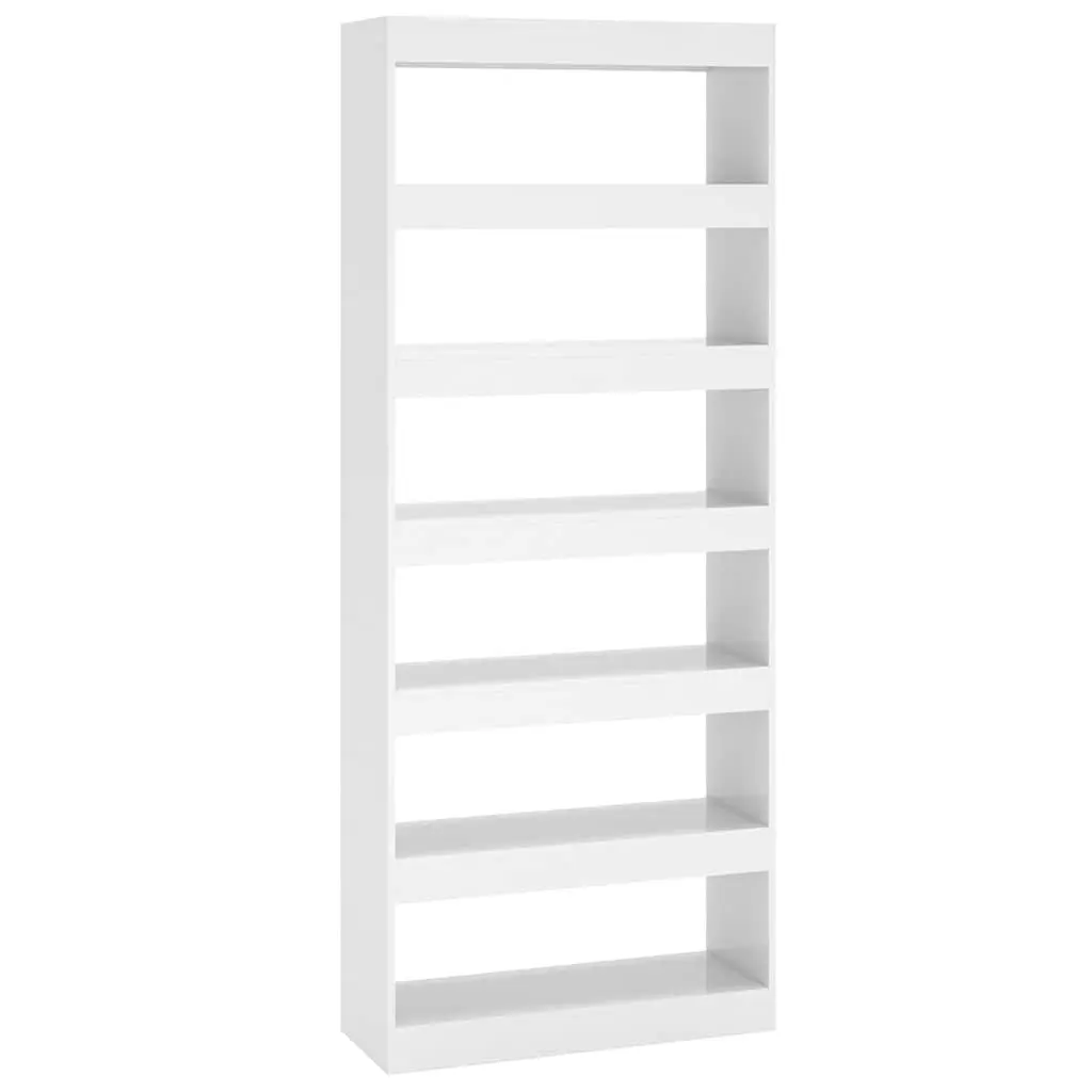 Book Cabinet Room Divider Storage 80x30x198 cm High Gloss White
