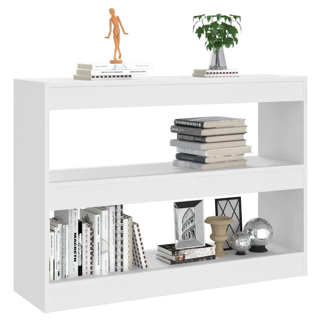 Book Cabinet Room Divider Storage Shelving Unit 100W x 30D x 72H cm White