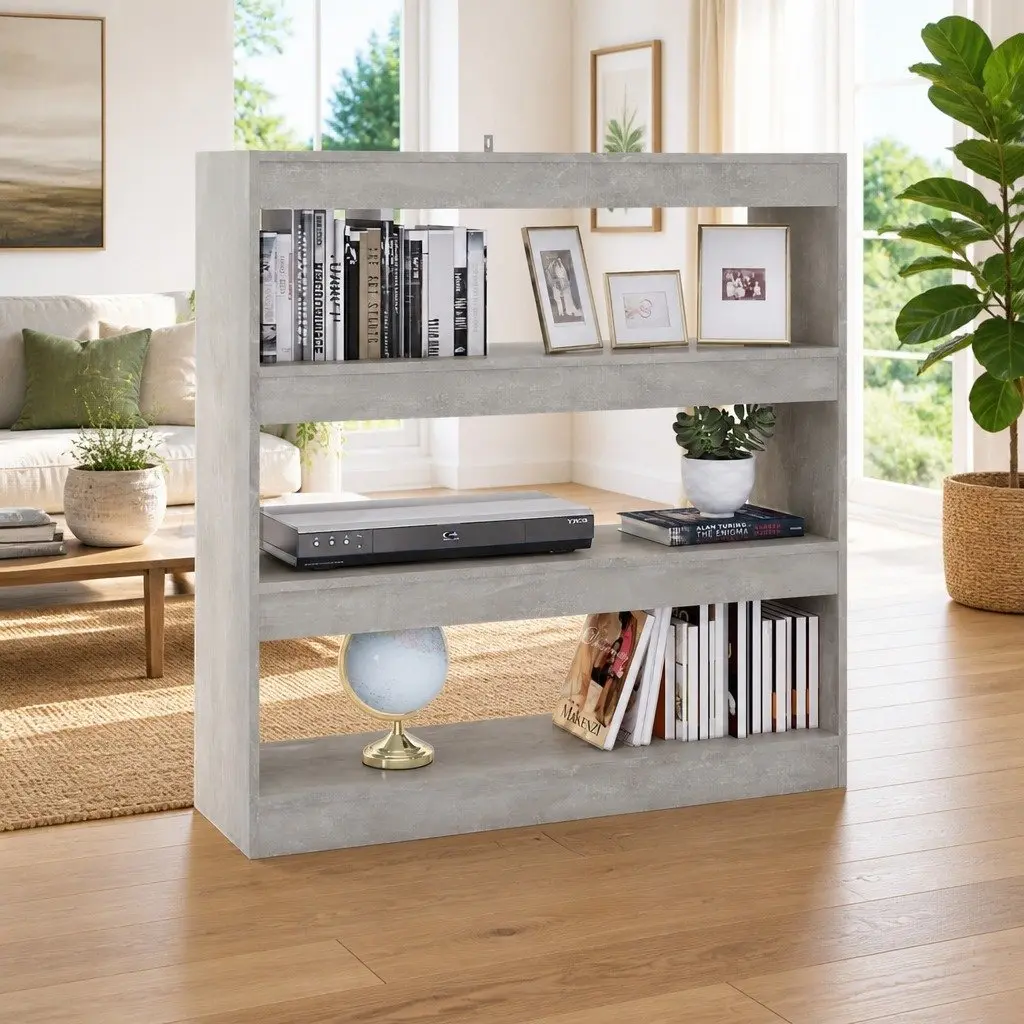 Grey Book Cabinet Offering Ample Storage
