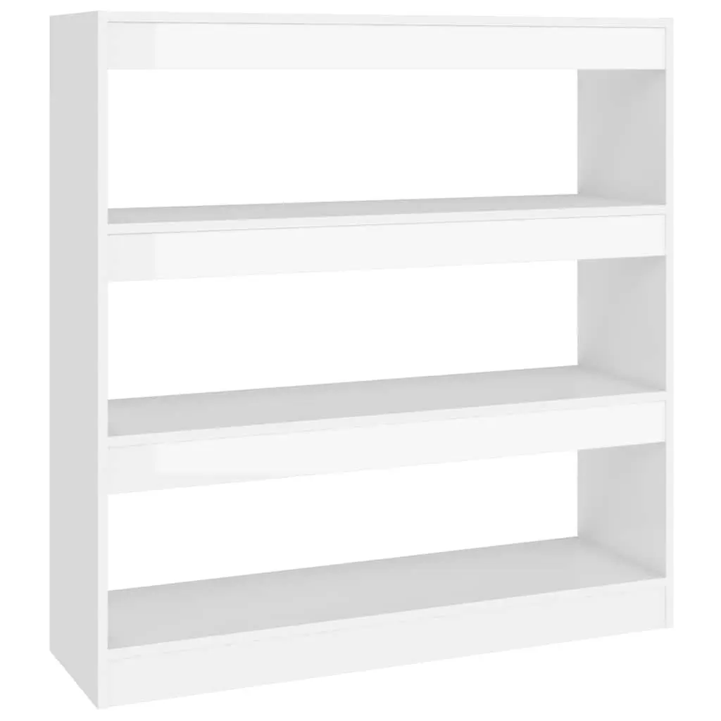 High Gloss White Book Cabinet with Ample Storage