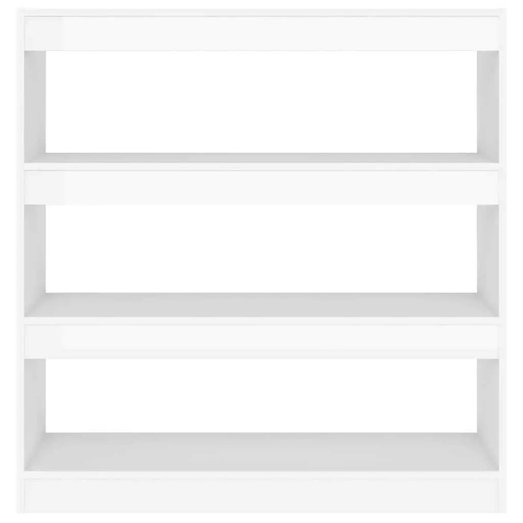 High Gloss White Book Cabinet with Ample Storage