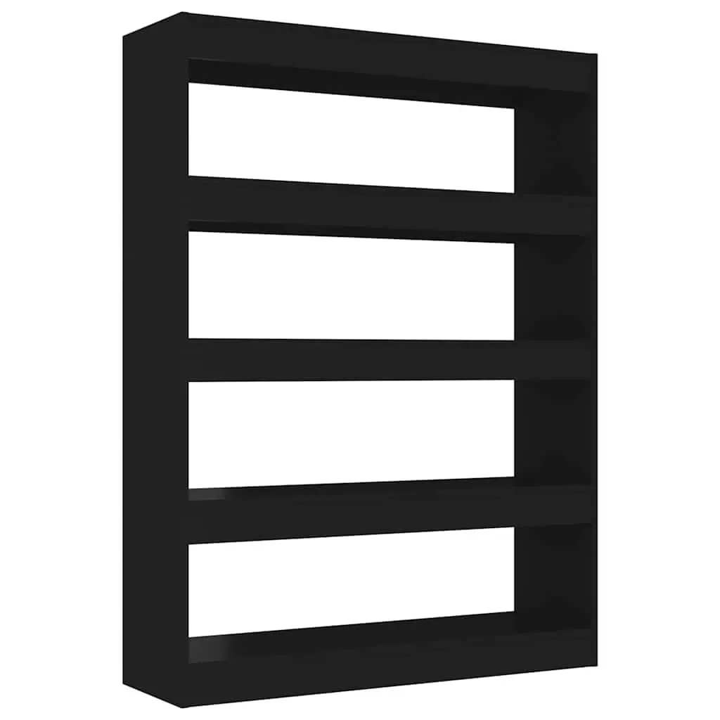 Book Cabinet Room Divider Storage Shelving Unit 100W x 30D x 135H cm Black