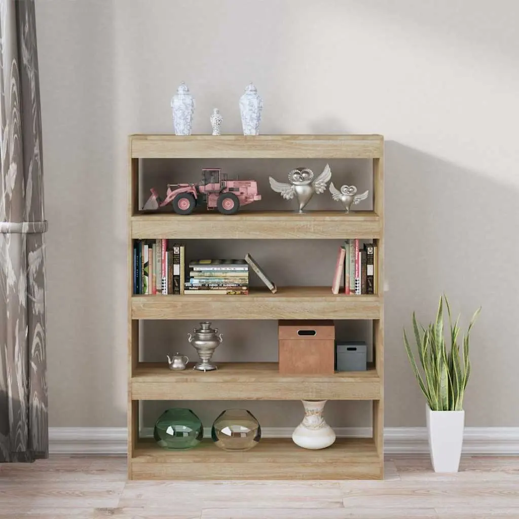 Book Cabinet Room Divider Shelving Unit Storage Organizer 100cm Brown