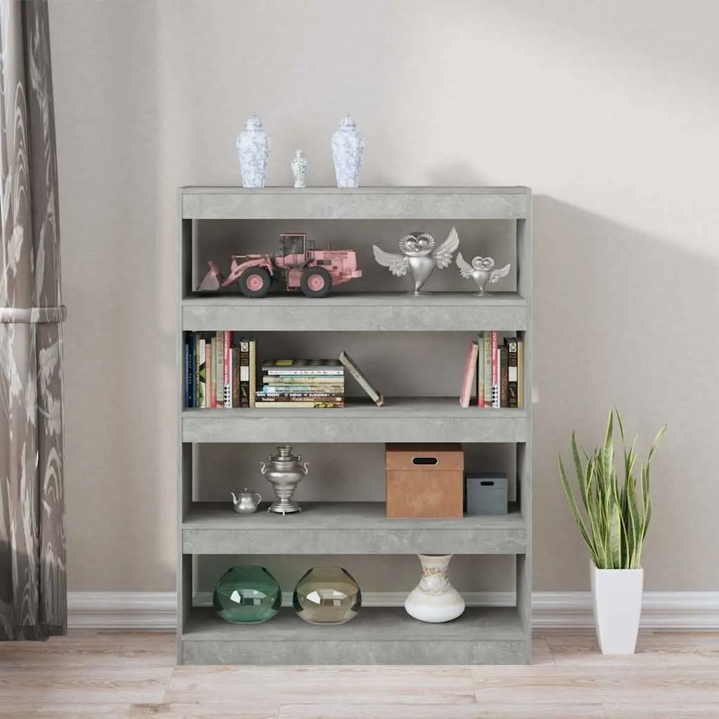 Book Cabinet Room Divider Grey Shelving Unit Storage Bookcase Standing Shelf