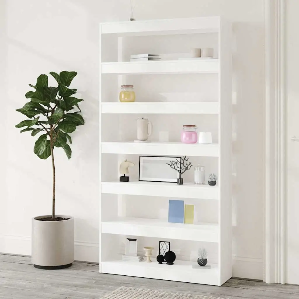 White Book Cabinet 100x30x198 cm for Storage