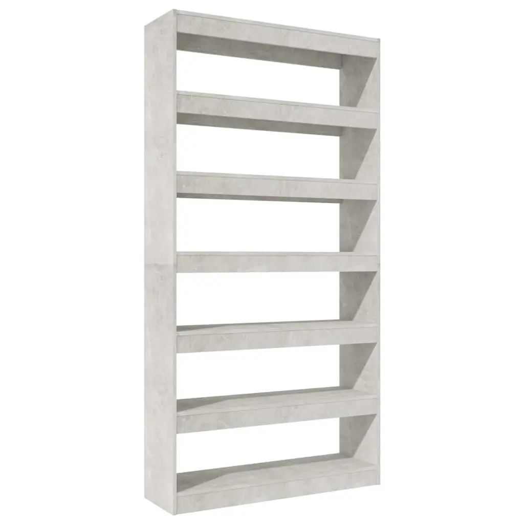 Grey Engineered Wood Book Cabinet & Divider