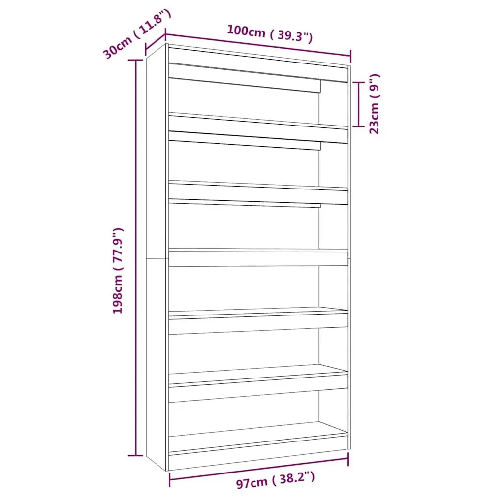 Grey Engineered Wood Book Cabinet & Divider